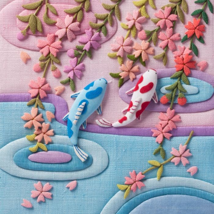 春桜鯉の滝登り