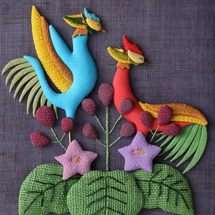 fabric art 花札 桐