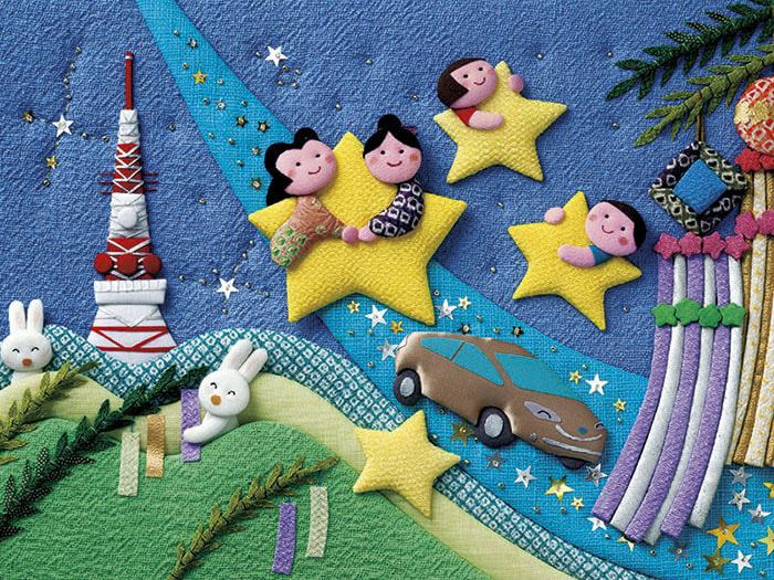 布のイラストカレンダー