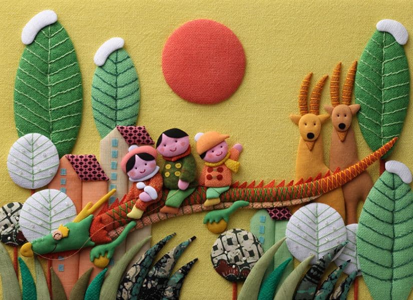 龍 布 イラスト カレンダー