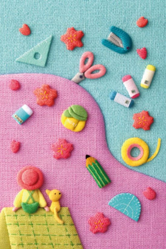 文房具 布のイラスト