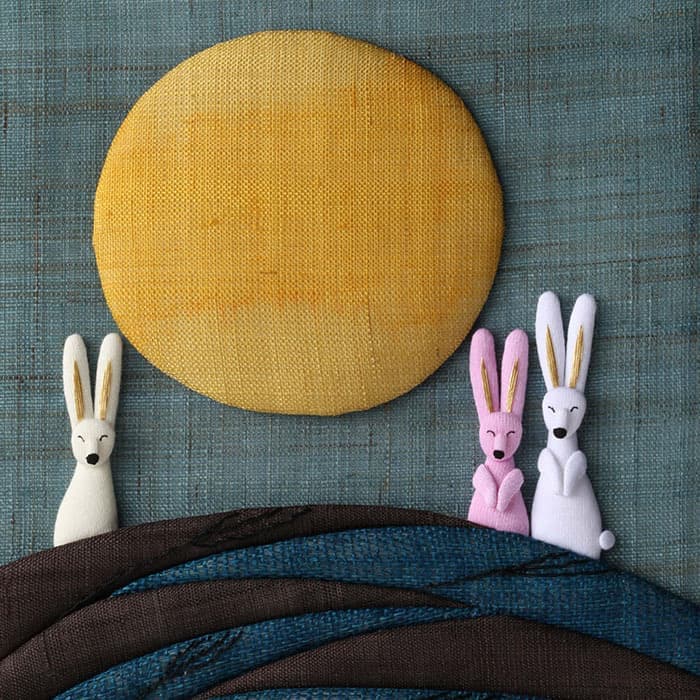 fabric art 花札 月