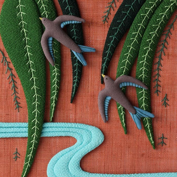 fabric art 花札 柳